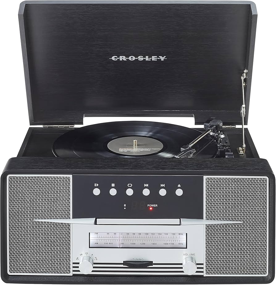 Amazon.com: Crosley CR7016A-BK Rhapsody 7-in-1 Bluetooth 3-Speed